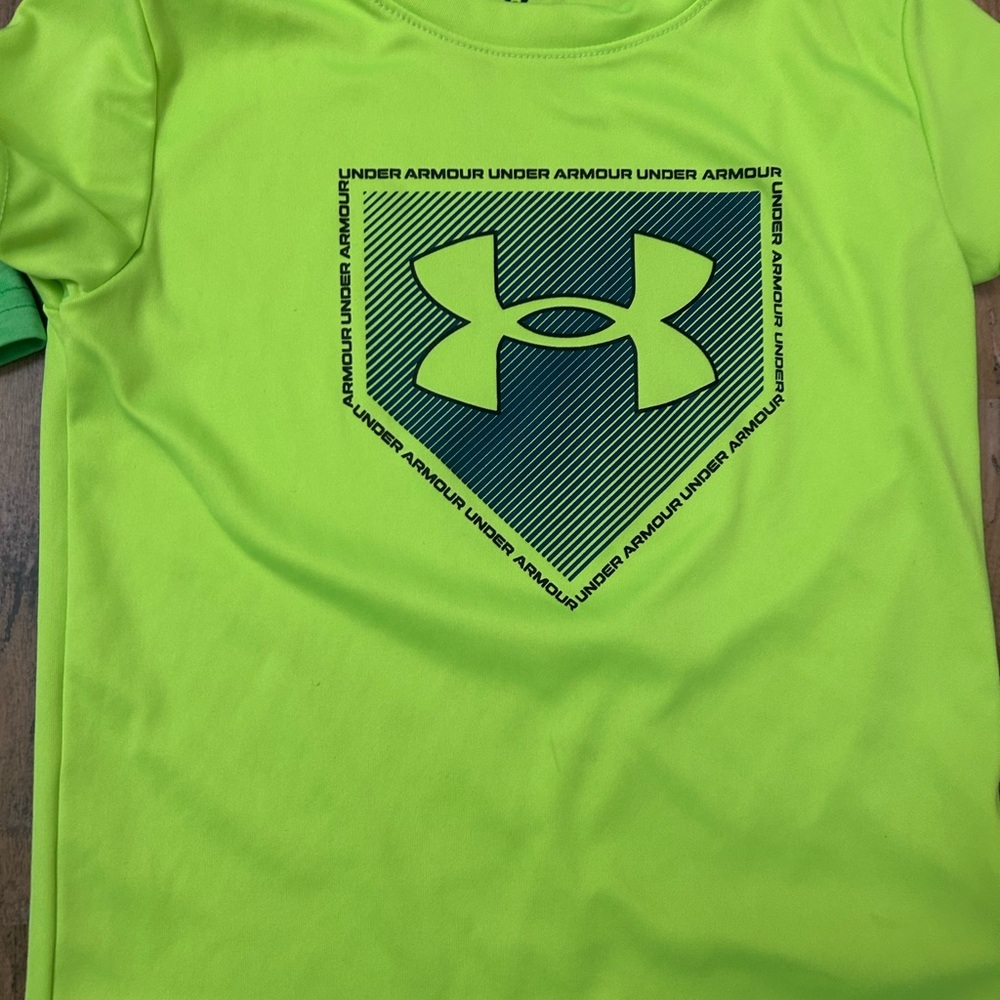 Under Armour Kids' Lime & Neon Green Short Sleeve Tees - 2 Pack - Picture 3 of 5